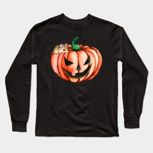 Halloween Pumpkin Mouse Long Sleeve T-Shirt